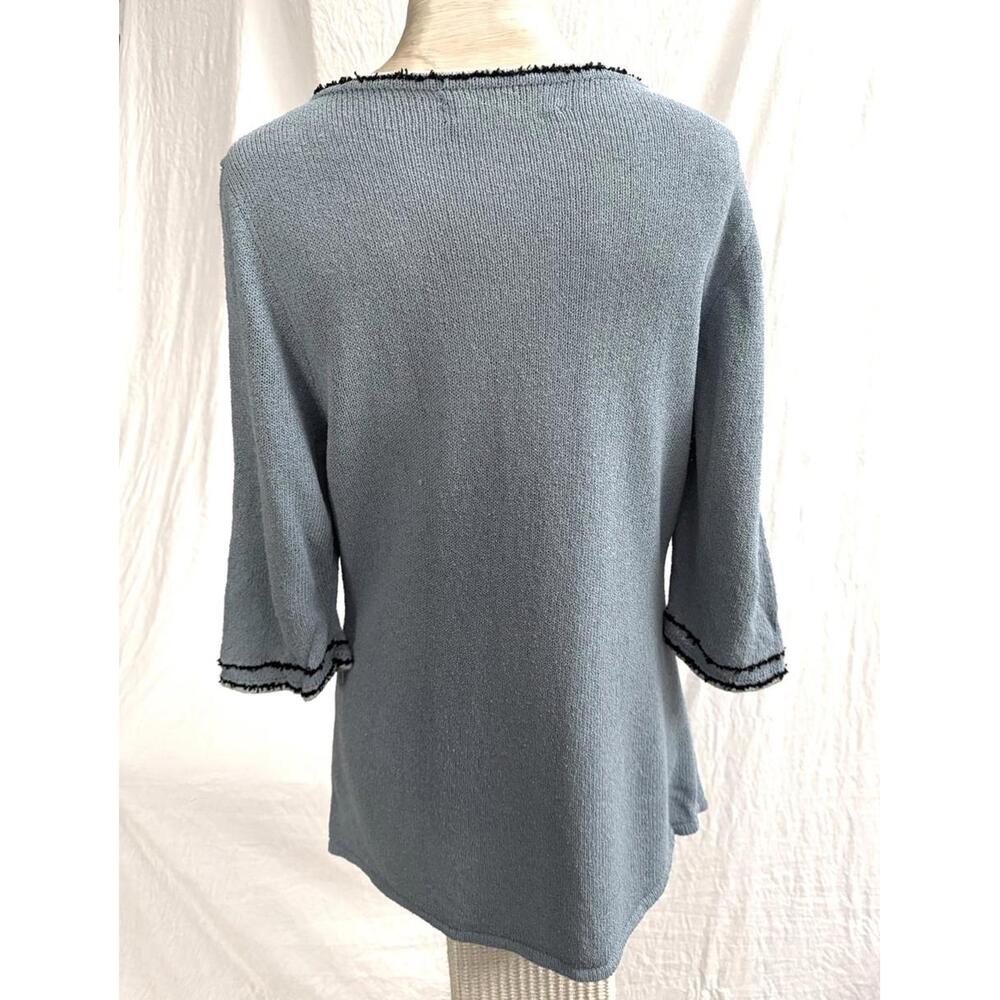 Ani Barrie elbow length blue knit - Picture 3 of 6